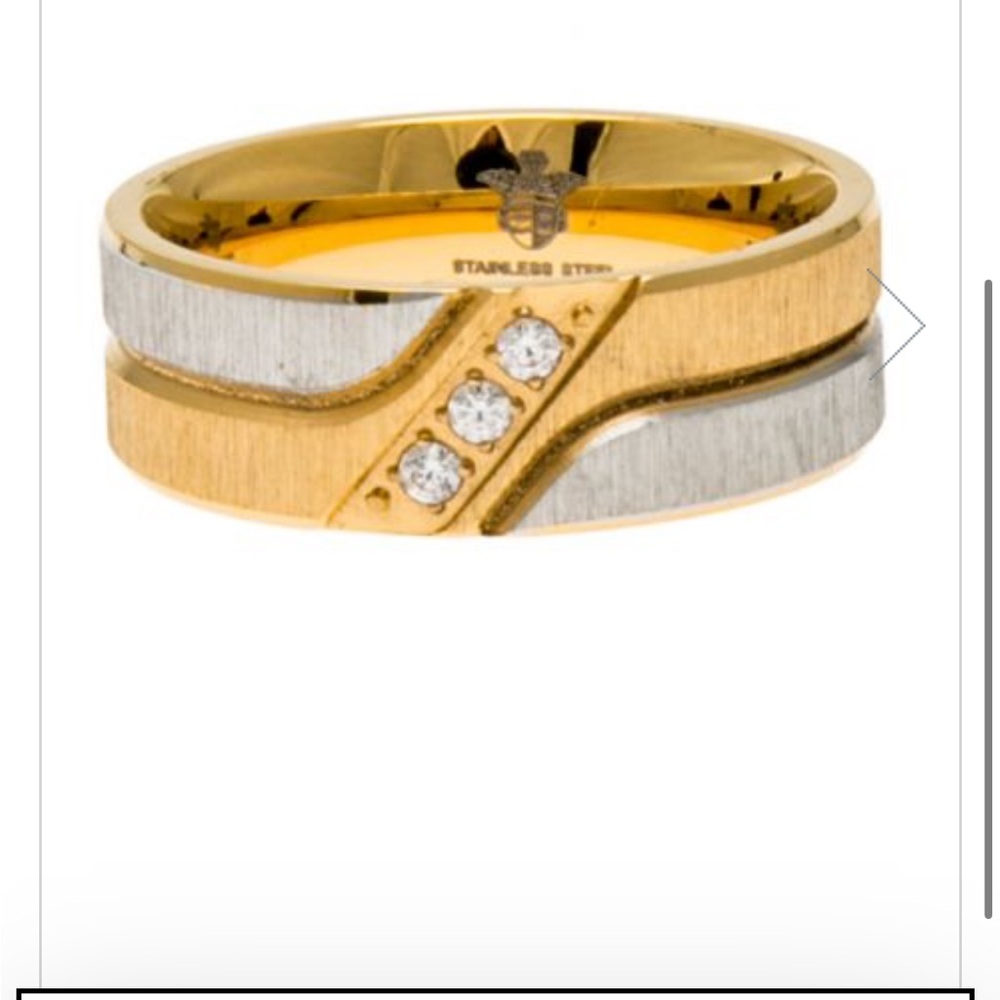 The BlackJack Sport Steel and 18k Gold Plated Satin Stainless Steel Triple CZ